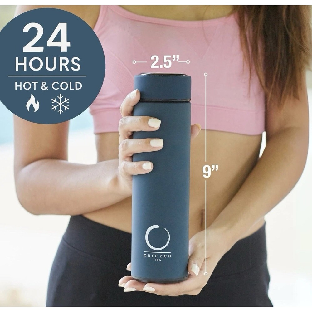 Thermos with Infuser‎ Hot and Cold Infusions Stainless Steel - Leakproof 15Oz - Picture 2 of 3